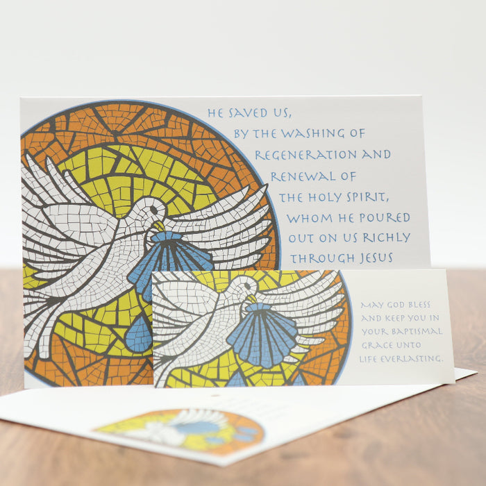 Ad Crucem Baptism Dove and Shell