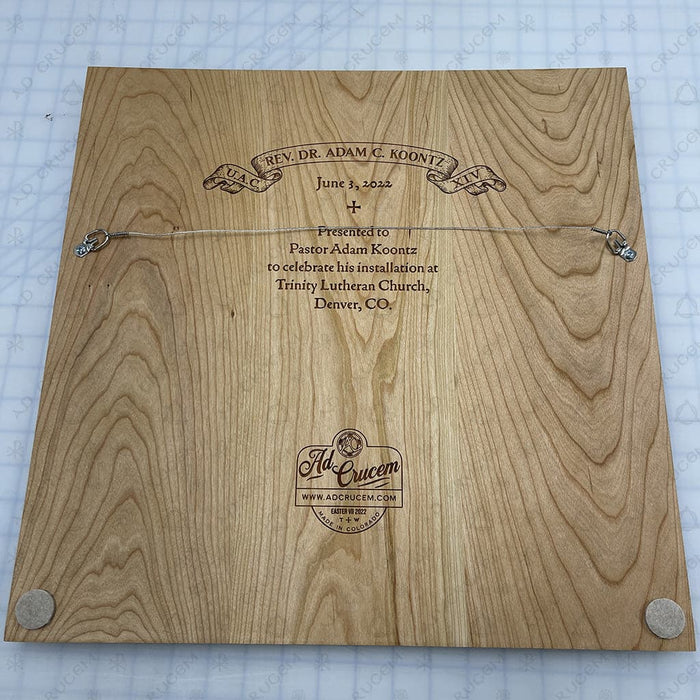 Ad Crucem Luther Rose VIVIT Wood Plaque