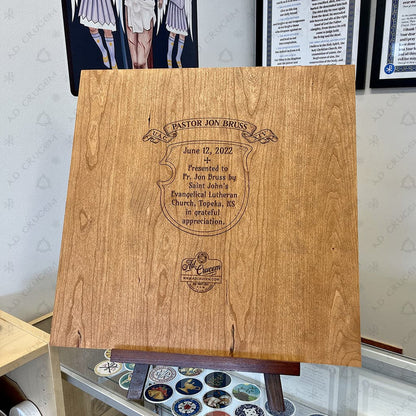 Ad Crucem Luther Rose VIVIT Wood Plaque