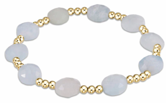 Admire Gold 3mm Bead Bracelet Aquamarine
