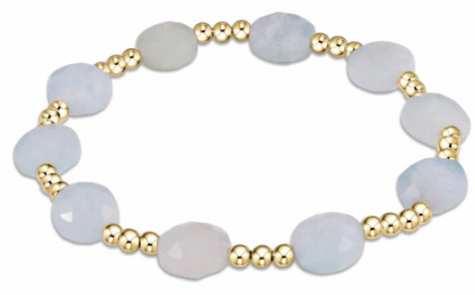Admire Gold 3mm Bead Bracelet Aquamarine