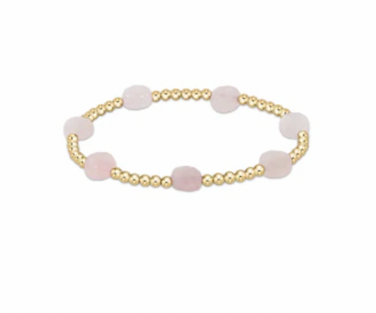 Admire Gold 3mm Bead Bracelet Pink Opal