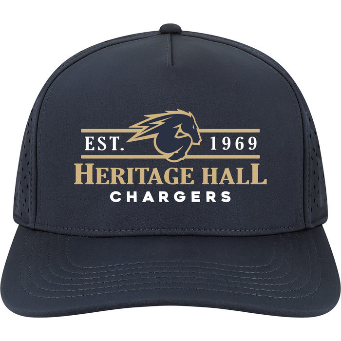 Adult hat, Legacy, navy, Est 1969 with horse logo HHall Chargers