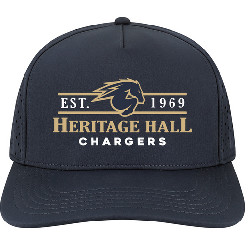 Adult hat, Legacy, navy, Est 1969 with horse logo HHall Chargers