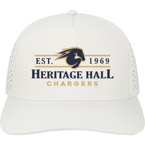 Adult hat, Legacy, white, Est 1969 with horse logo HHall Chargers