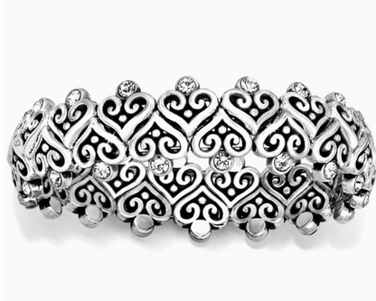 Alcazar Heart Stretch Bracelet Silver