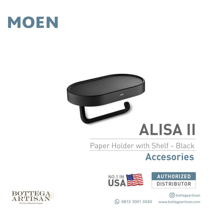 Alisa II Obsidian Paper Holder With Top Shelf ACC2410BLK