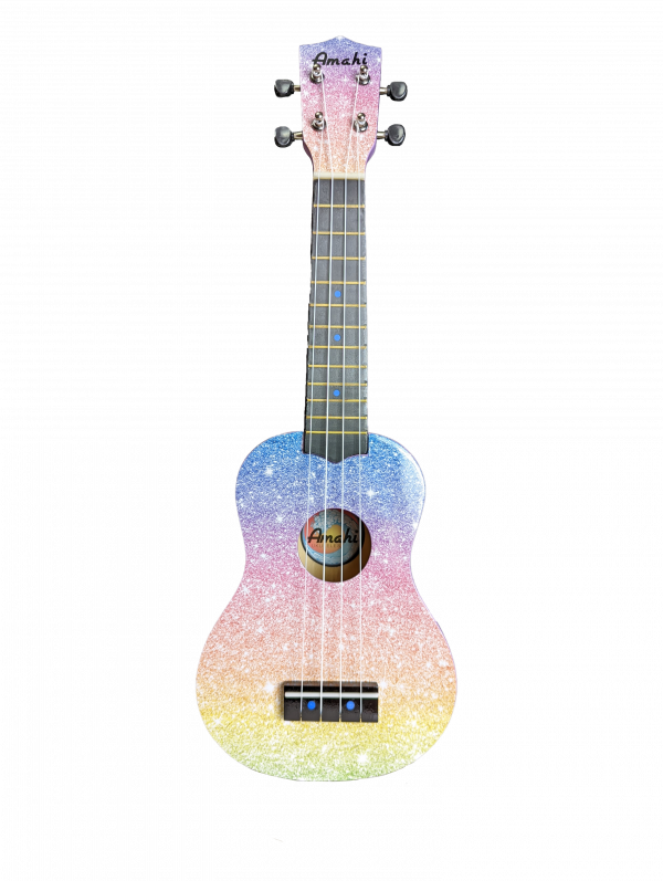 Amahi Glitter Rainbow Ukulele, Soprano