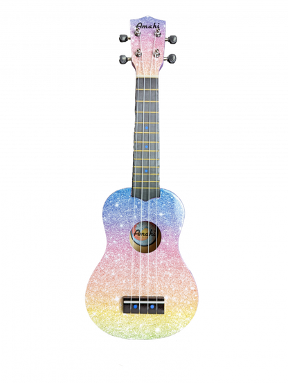 Amahi Glitter Rainbow Ukulele, Soprano