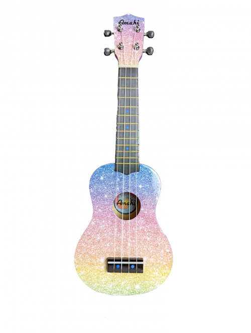 Amahi Glitter Rainbow Ukulele, Soprano