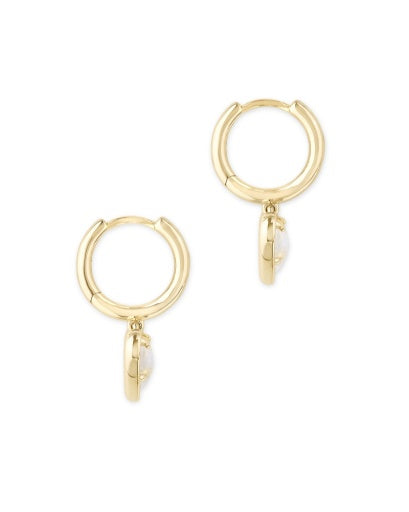 Ari Heart Huggie Earring Dichroic Glass Gold