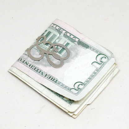 Baroque Monogrammed Silver Plated Letter Money Clips