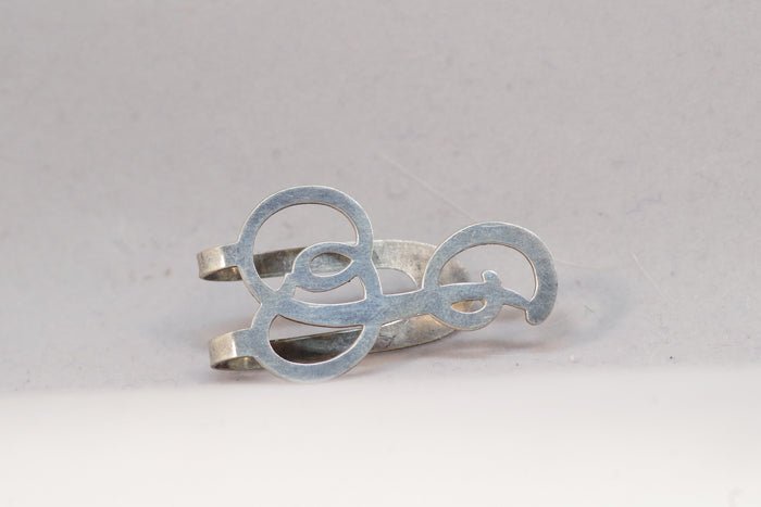 Baroque Monogrammed Silver Plated Letter Money Clips