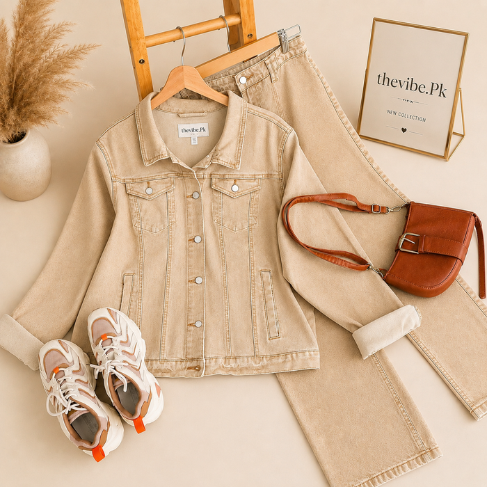 BEIGE DENIM TRACKSUIT