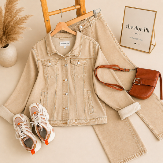 BEIGE DENIM TRACKSUIT
