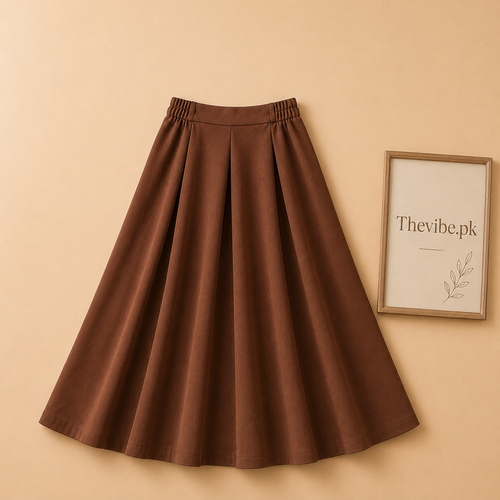 BROWN SKIRT TWILL