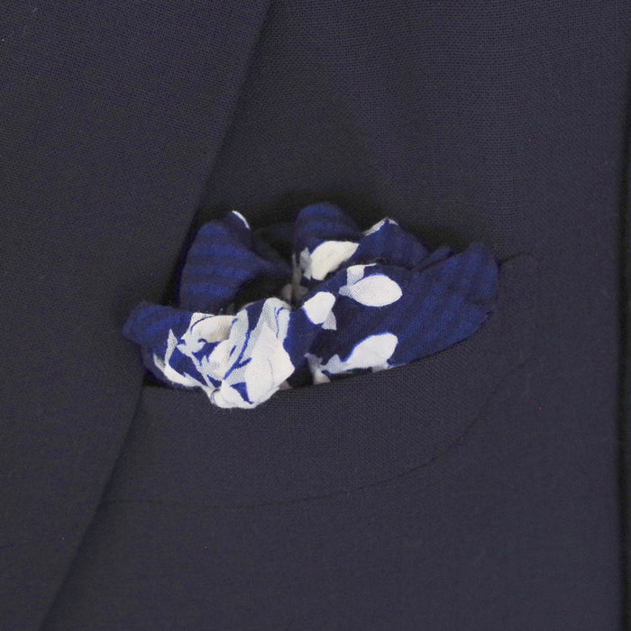 Bursting Navy Seersucker Pocket Square by Put This On