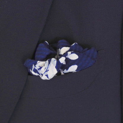 Bursting Navy Seersucker Pocket Square by Put This On