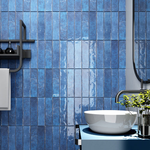 Cerámica  Muro - Brick Soho Blue Brillo  7,5 x 30