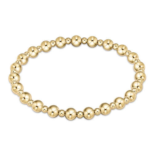 Classic Grateful Pattern 5mm Bead Bracelet Gold