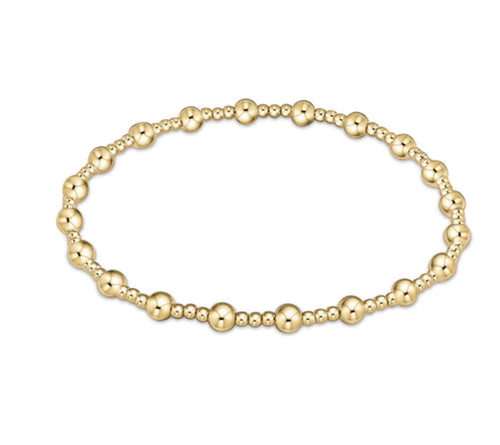 Classic Sincerity Pattern 4mm Bead Bracelet Gold