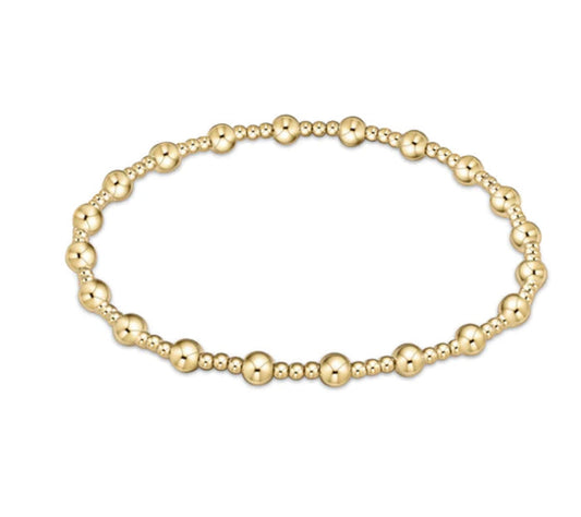 Classic Sincerity Pattern 4mm Bead Bracelet Gold