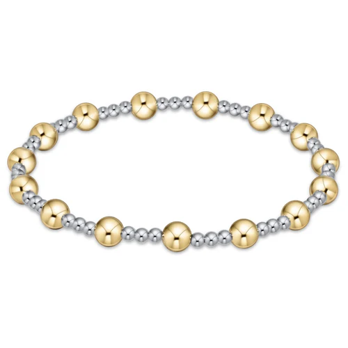 Classic Sincerity Pattern 5mm Bead Bracelet Mixed Metal