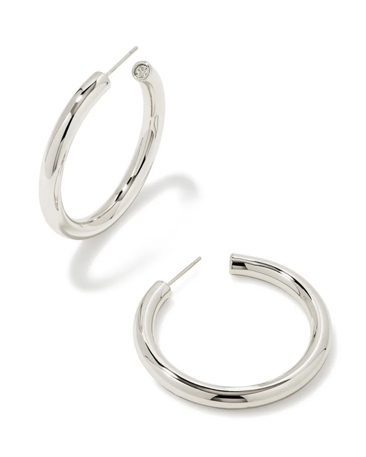 Colette Large Hoop Earring Rhodium Metal