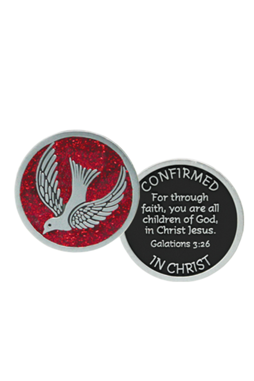 Confirmation Pocket Token with Dove