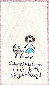 Congrats On Birth Rubber Stamp 2477D
