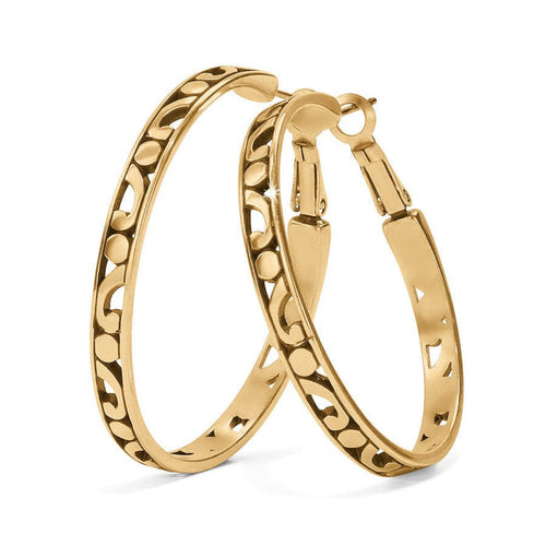Contempo Large Hoop Earrings Gold