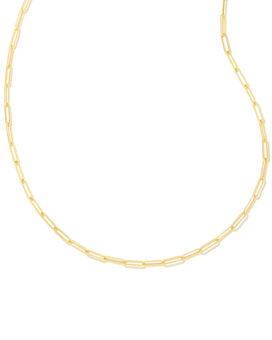 Courtney Paperclip Necklace- Gold Metal