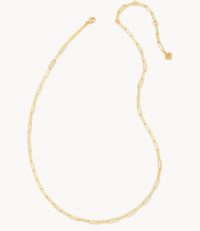 Courtney Paperclip Necklace- Gold Metal