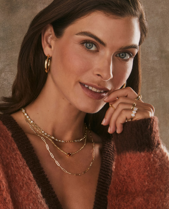 Courtney Paperclip Necklace- Gold Metal