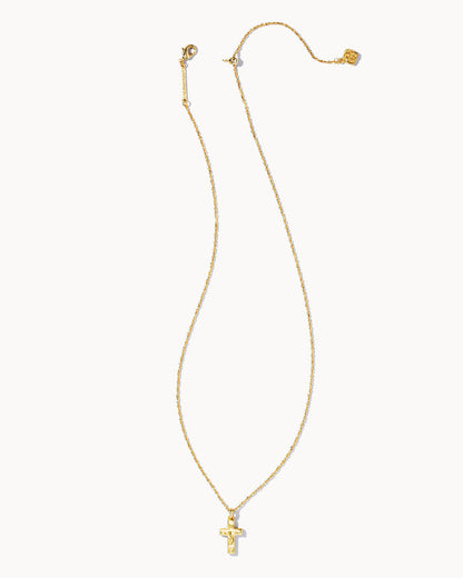 Cross Pendant Necklace Gold Metal