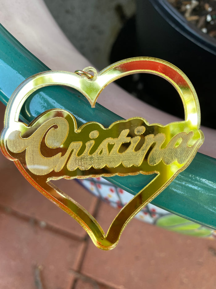 Custom Gold Acrylic Earrings