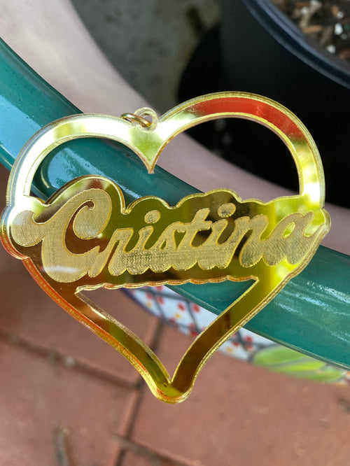 Custom Gold Acrylic Earrings
