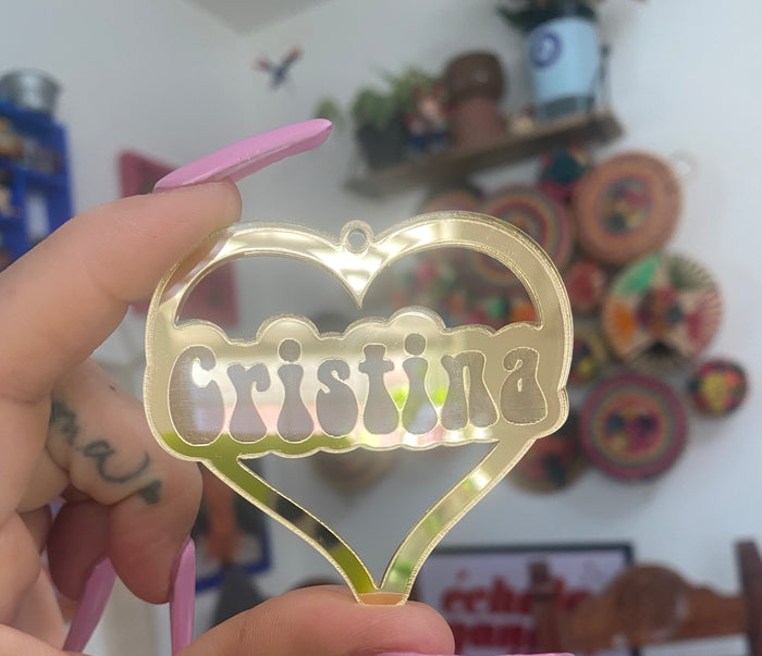 Custom Gold Acrylic Earrings
