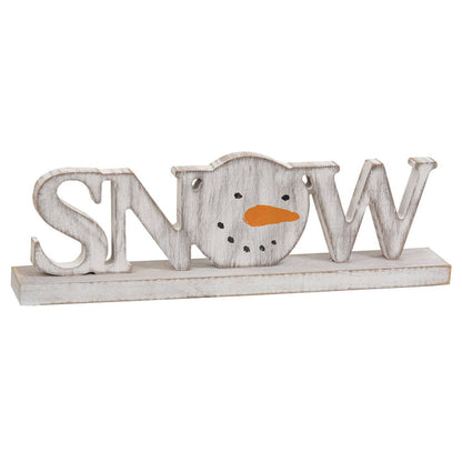Distressed Snowman "Snow" on Base