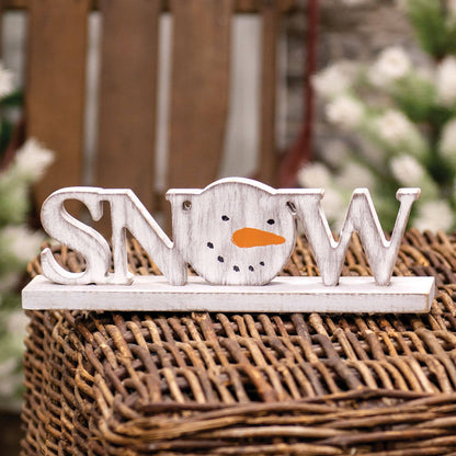 Distressed Snowman "Snow" on Base