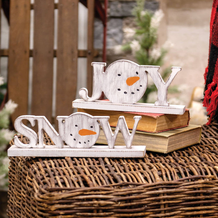 Distressed Snowman "Snow" on Base