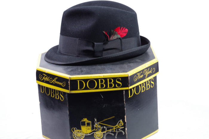 Dobbs Black Stingy Brim Fedora 7 1/4