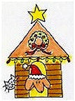 Dog/Cat/Doghouse Rubber Stamp 2545E