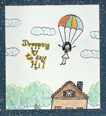 Dropping By Rubber Stamp 2360D