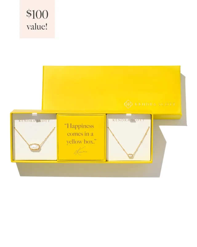 Elisa Gold Ivory Mother of Pearl Gift Set of 2