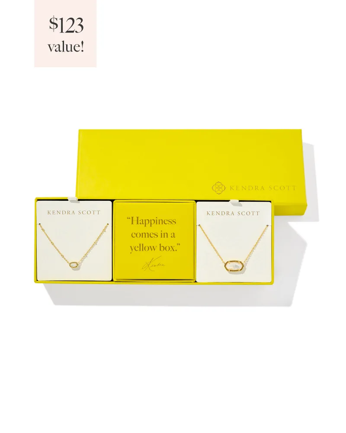 Elisa Gold Ivory Mother of Pearl Gift Set of 2