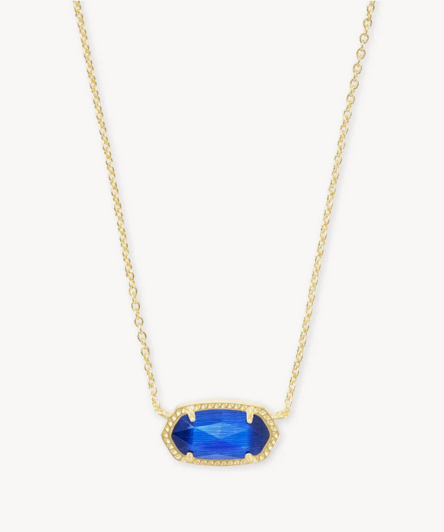 Elisa Necklace Cobalt Cats Eye Gold