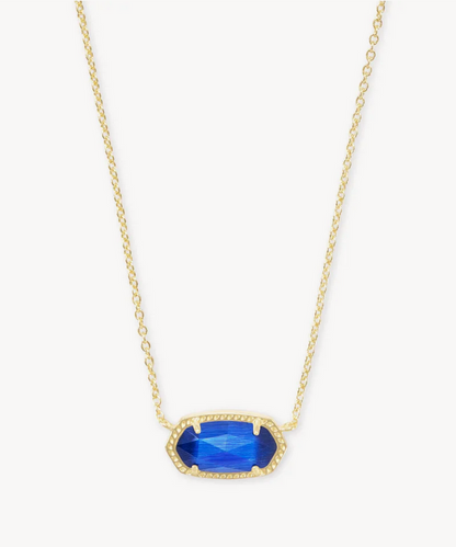 Elisa Necklace Cobalt Cats Eye Gold