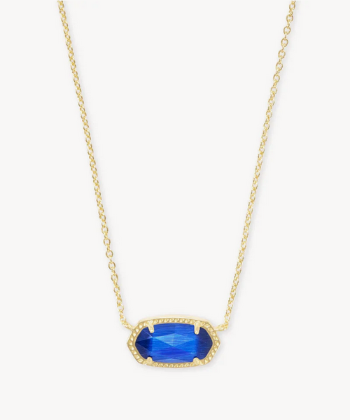 Elisa Necklace Cobalt Cats Eye Gold