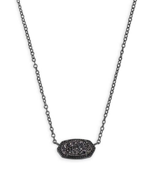 Elisa Necklace Gunmetal Black Drusy